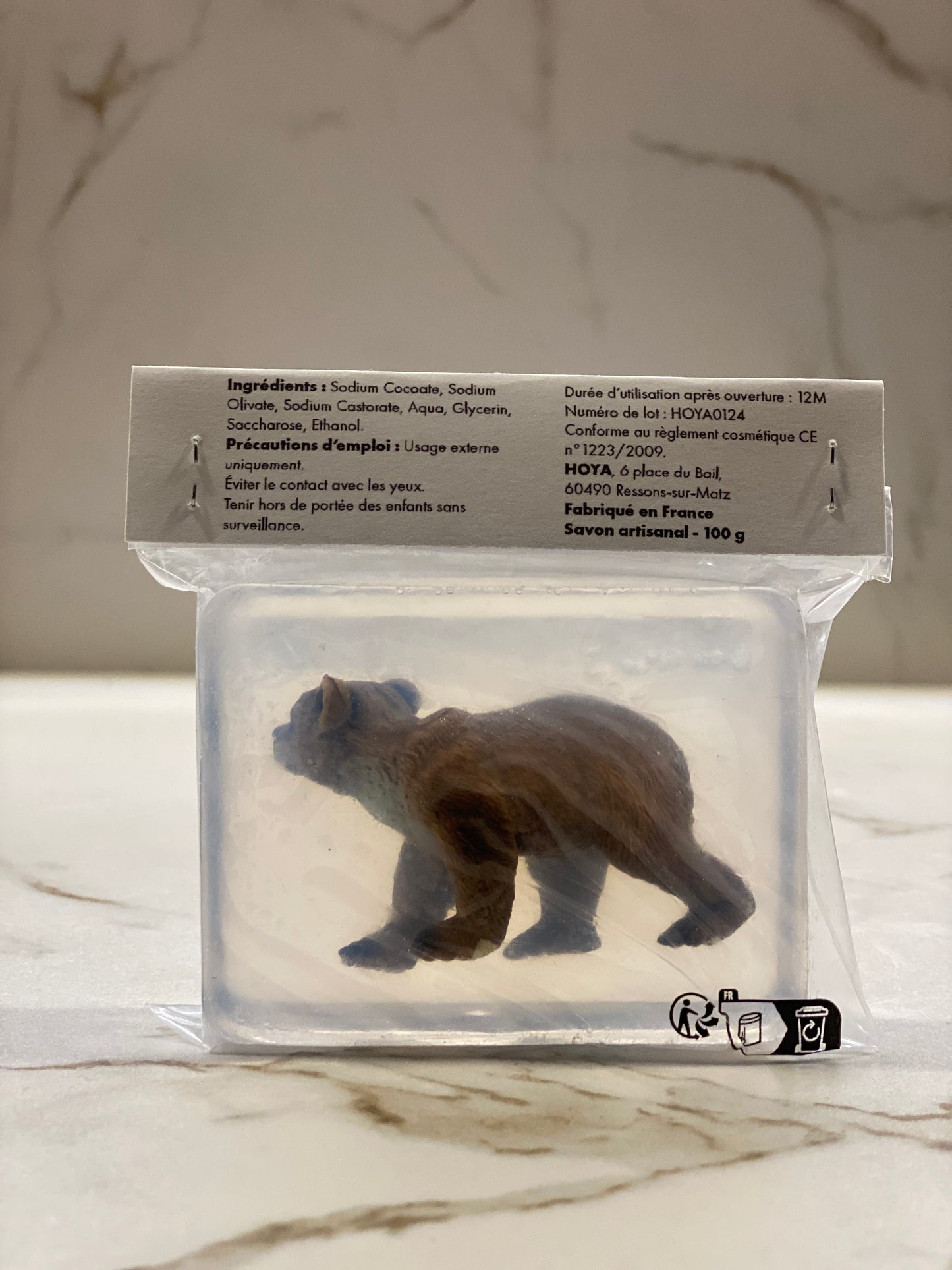 Savon Transparent Artisanal avec Figurine Ours